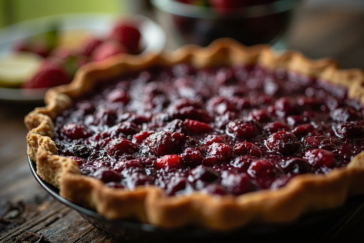 Huckleberry pie or huckleberry dish, showcasing Montana's signature berry