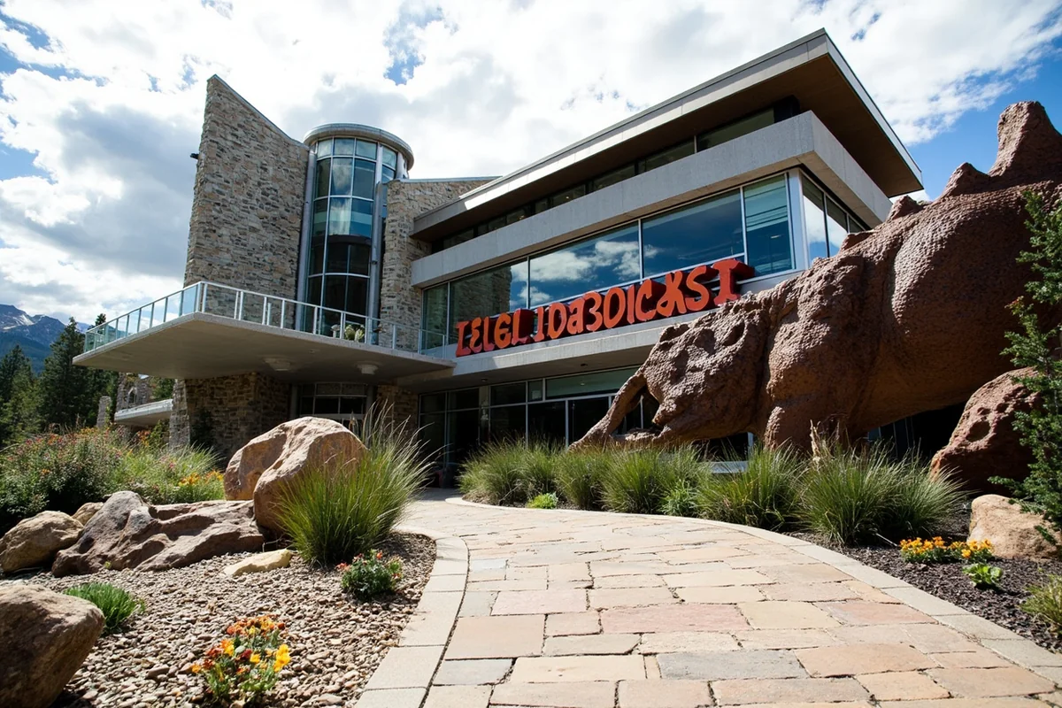 Museum of the Rockies exterior with dinosaur statue and modern architecture