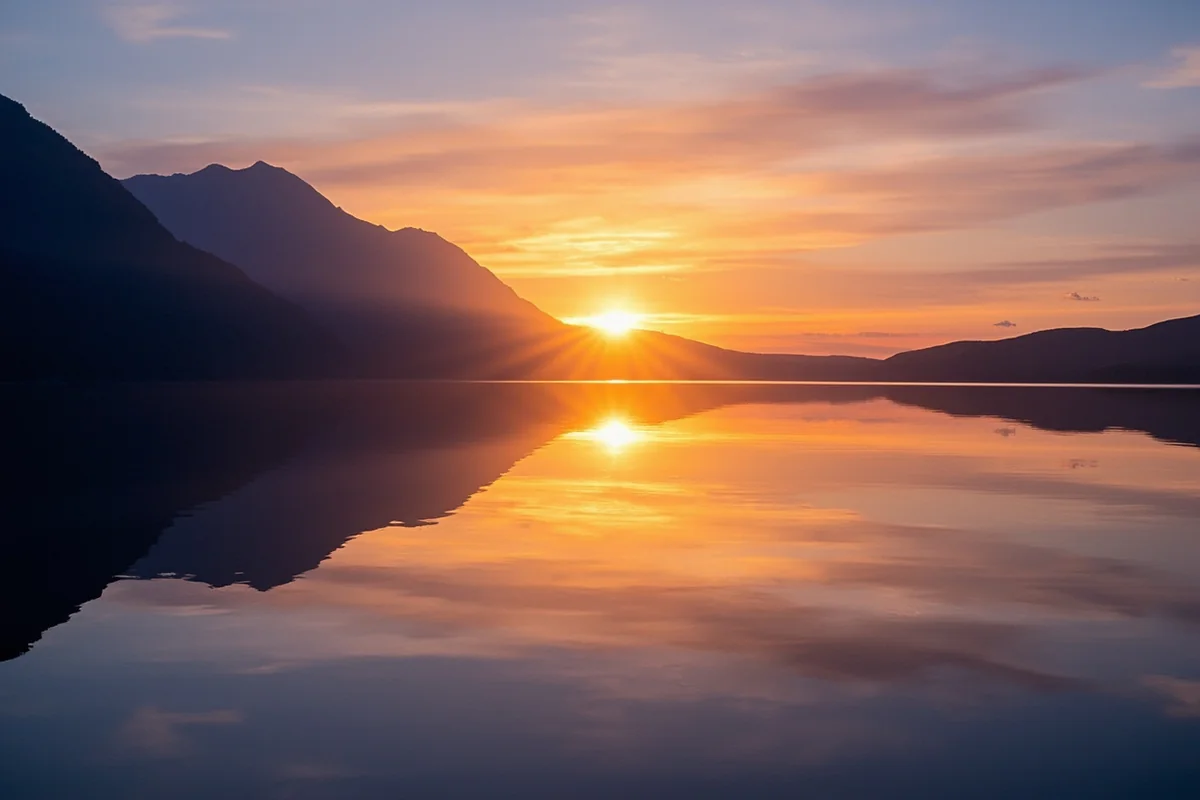 Sunrise reflection on St. Mary Lake