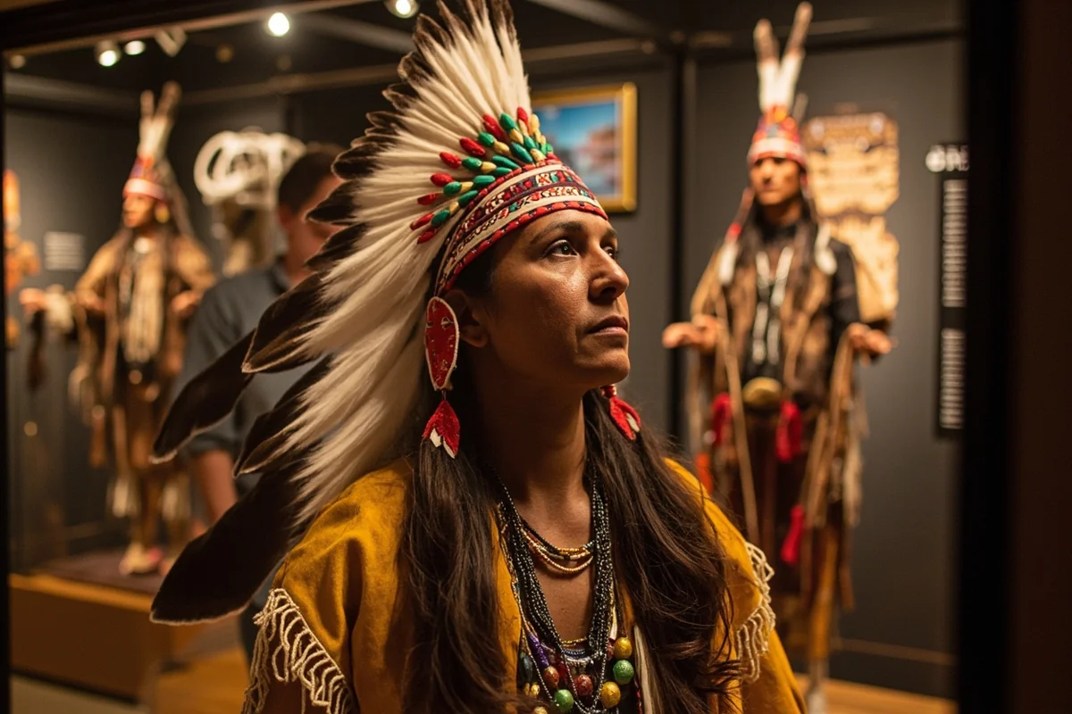 Traditional Blackfeet regalia display at Museum of the Plains Indian