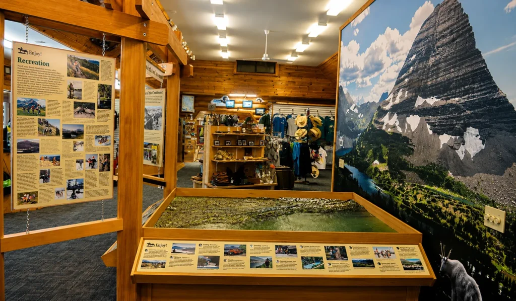 Crown of the Continent gallery exhibit featuring Glacier National Park art at Glacier Art Museum in Kalispell
