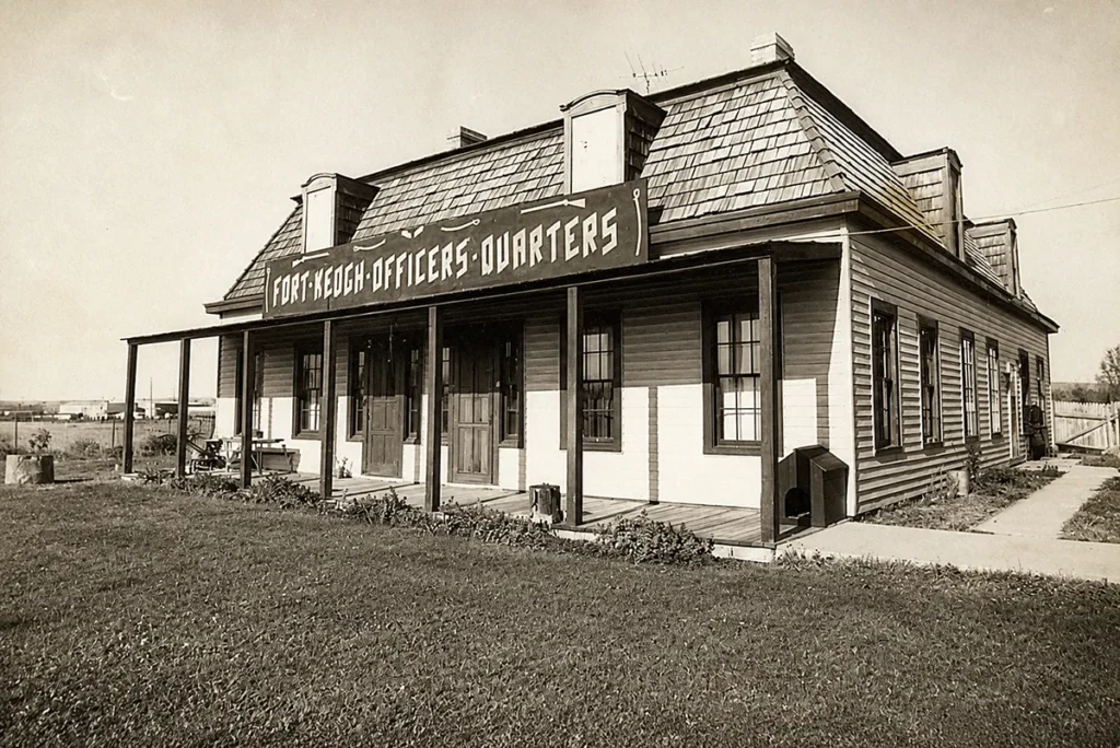 Interior of the Old Main Street Milestown exhibit at Range Riders Museum showing recreated frontier storefronts