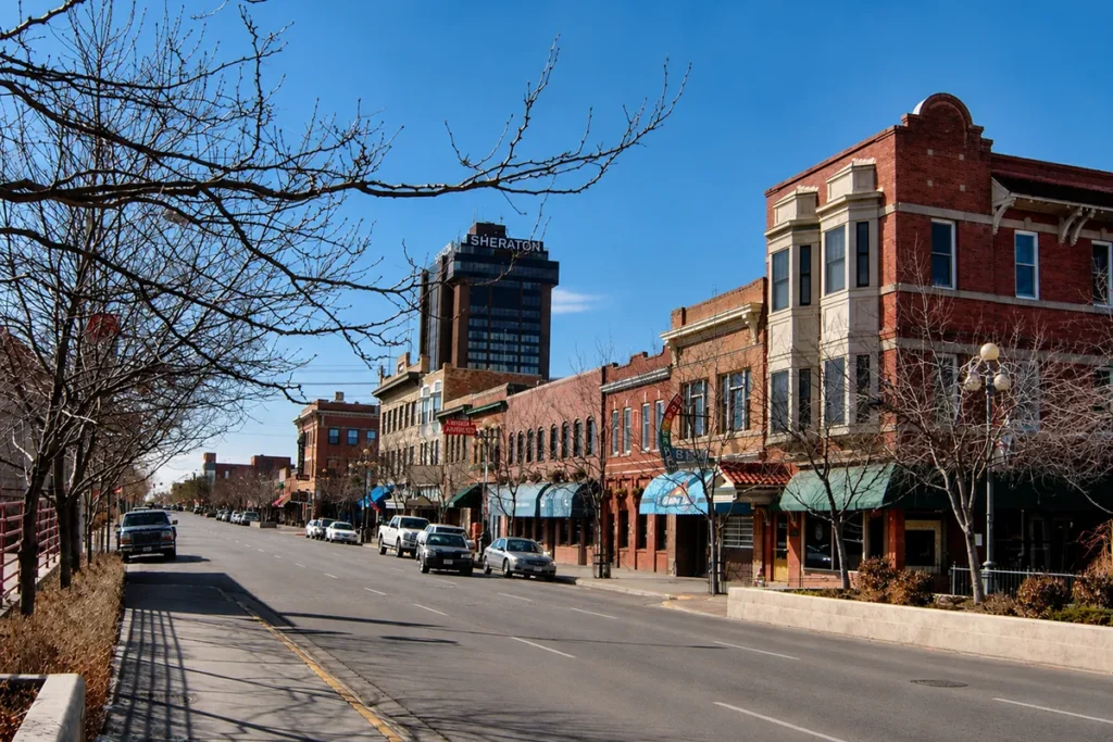 Historic downtown Billings, Montana street scene near the Western Heritage Center