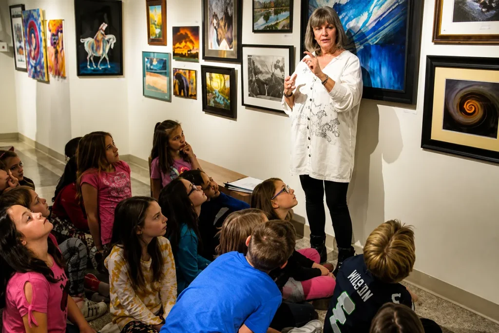 Discovery Gallery hands-on children's activity space at Glacier Art Museum in Kalispell, Montana