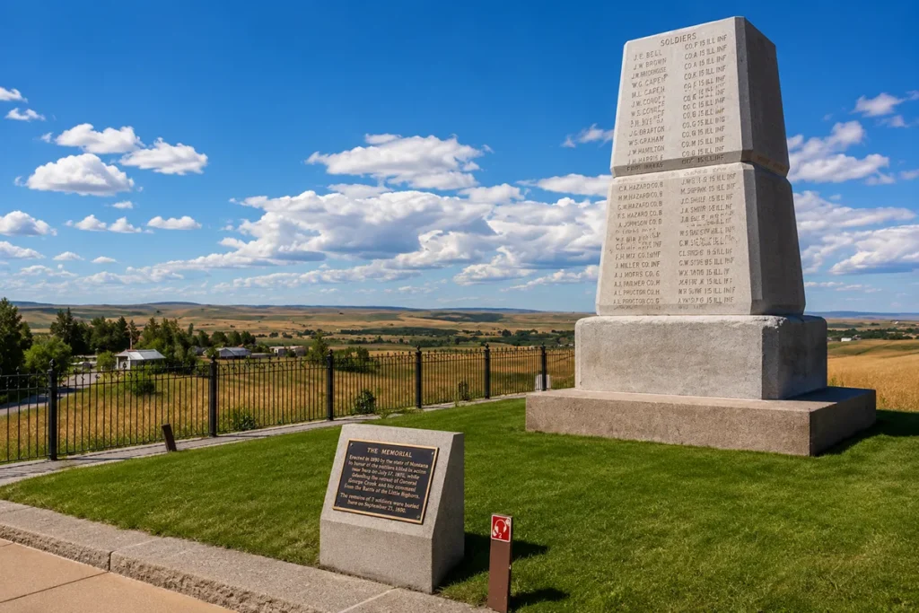 Last Stand Hill monument at Little Bighorn Battlefield National Monument, Montana