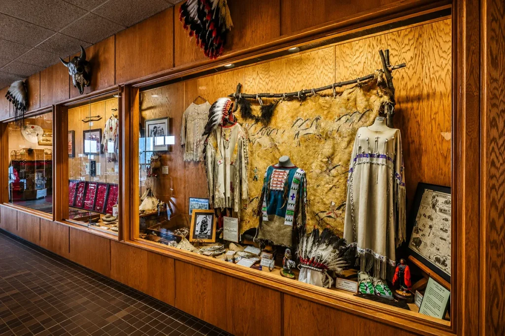 Native American beadwork and historic ranching artifacts on display at Western Heritage Center in Billings