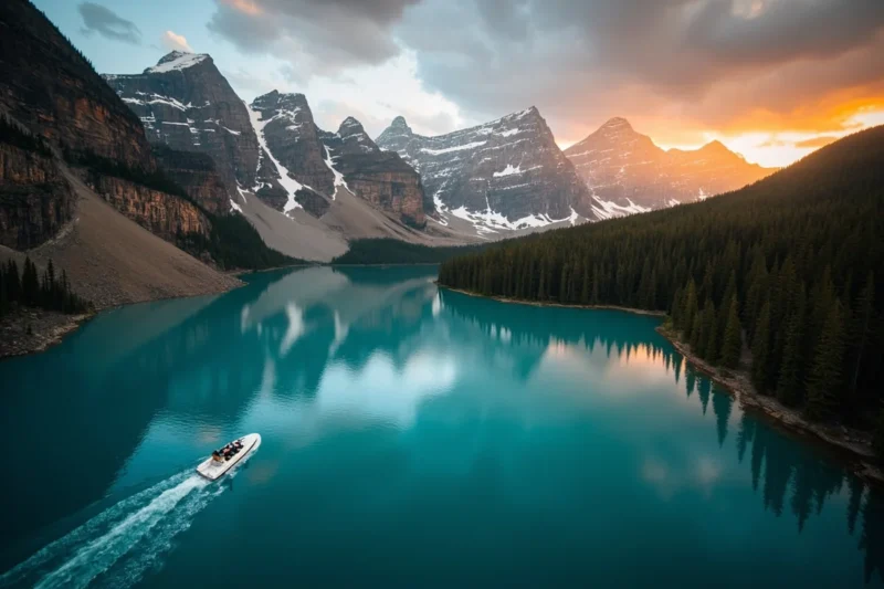 aerial view of a turquoise glacial lake in montana 1 - 46 Best Lakes in Montana: Lakes Worth the Drive