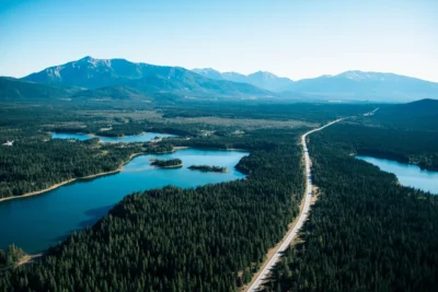 aerial view of the thompson chain of lakes along h 1 - Thompson Chain of Lakes, Montana: Complete Guide