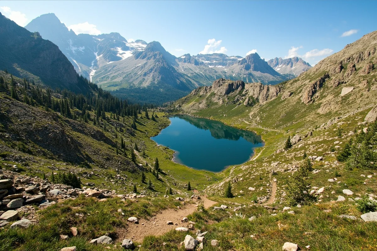Alpine terrain beyond Huckleberry Lake leading toward Princess Lake in the Beartooth Mountains