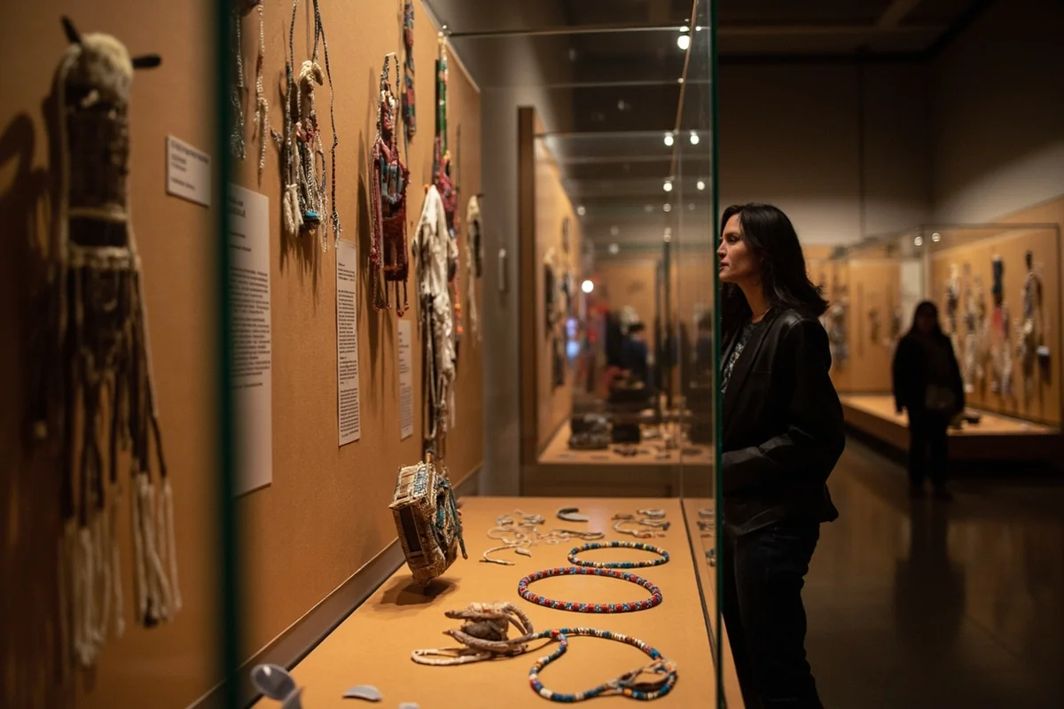 Assiniboine cultural artifacts and historical items on display at Valley County Pioneer Museum in Glasgow
