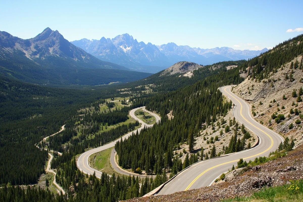 Beartooth Highway winding through alpine terrain near the Glacier Lake trailhead