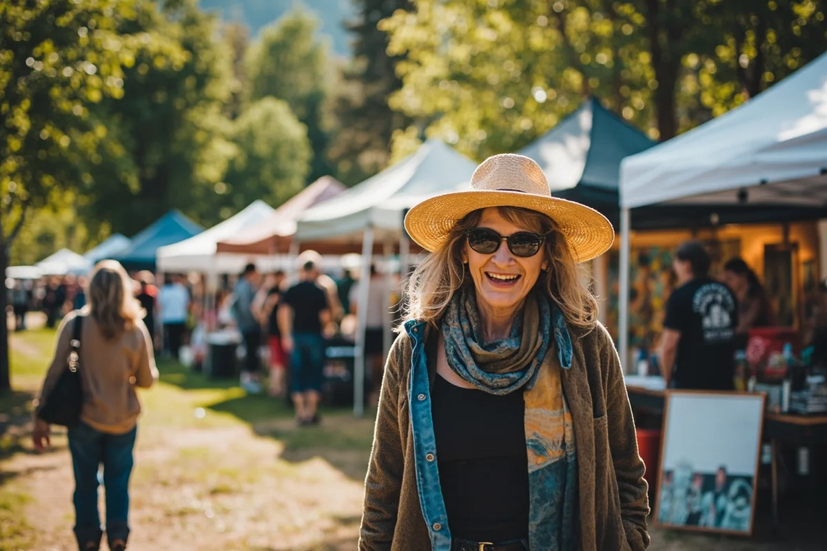 Community art festival event taking place outside MonDak Heritage Center in Sidney, Montana