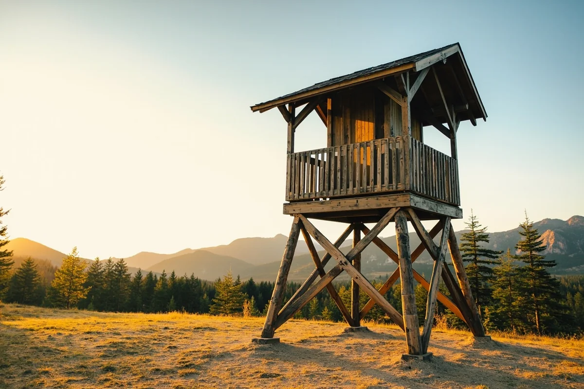 Family exploring the historic grounds and lookout tower at Fort Missoula Museum in Missoula, Montana