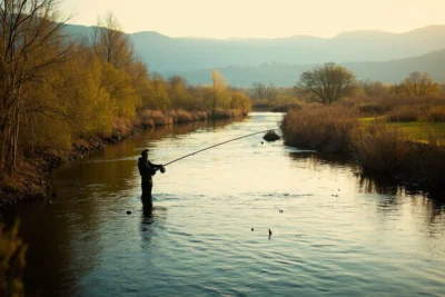 fly fisherman casting on the narrow willow lined b 1 - Beaverhead River Montana: A Guide for Dillon Anglers