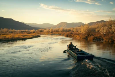 fly fisherman on the wide quiet jefferson river ne 1 - Jefferson River Montana: A Quiet Fishing Guide