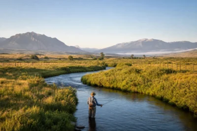 fly fisherman wading the narrow quiet ruby river i 1 - Ruby River Montana: The Complete Fishing Guide