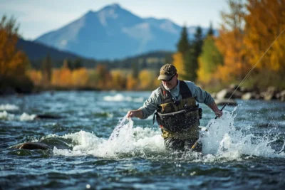 fly fisherman wading the rocky fast moving stillwa 1 - Stillwater River Montana: Complete Fishing Guide