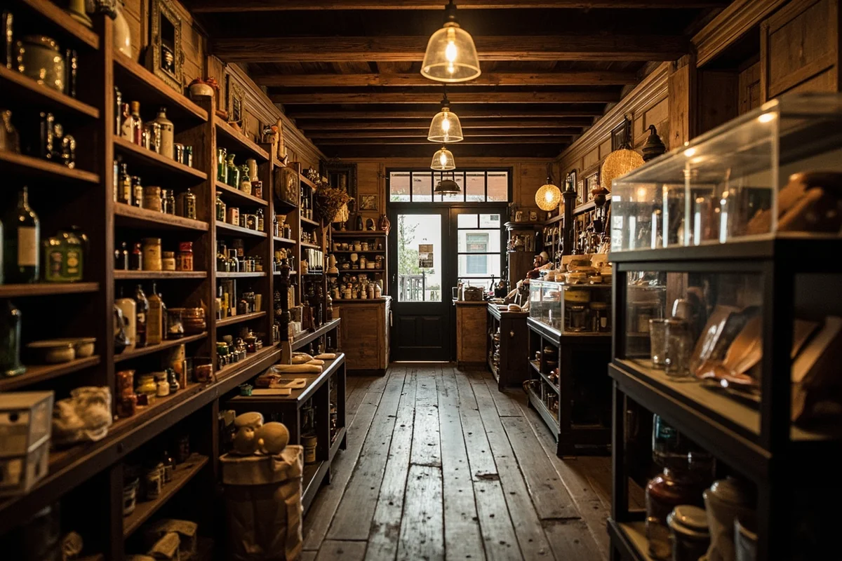 General store exhibit room with original period items at Culbertson Museum in Montana