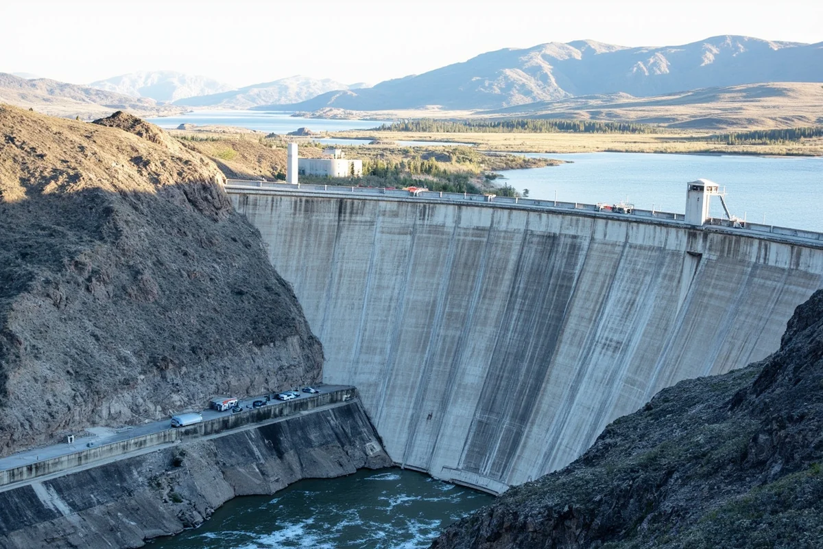 Hauser Dam on the Missouri River near Helena Montana