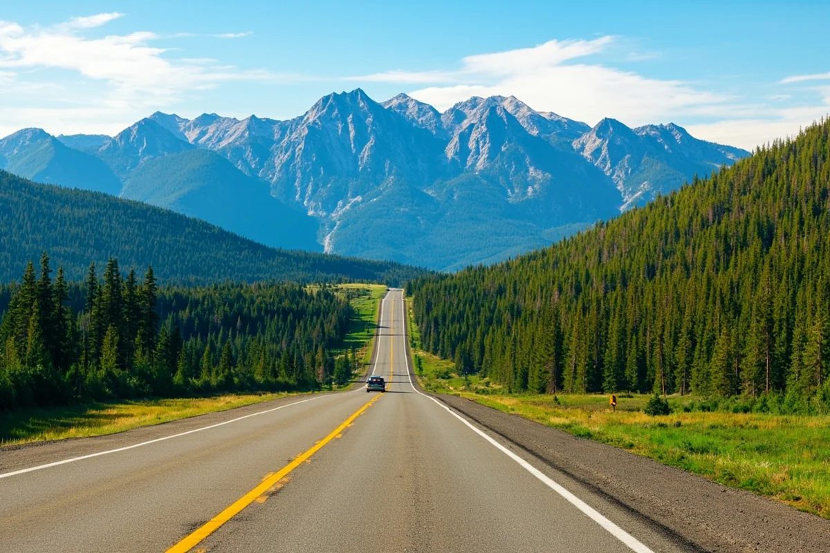 Highway 83 running along the base of the Mission Mountains near Seeley Lake