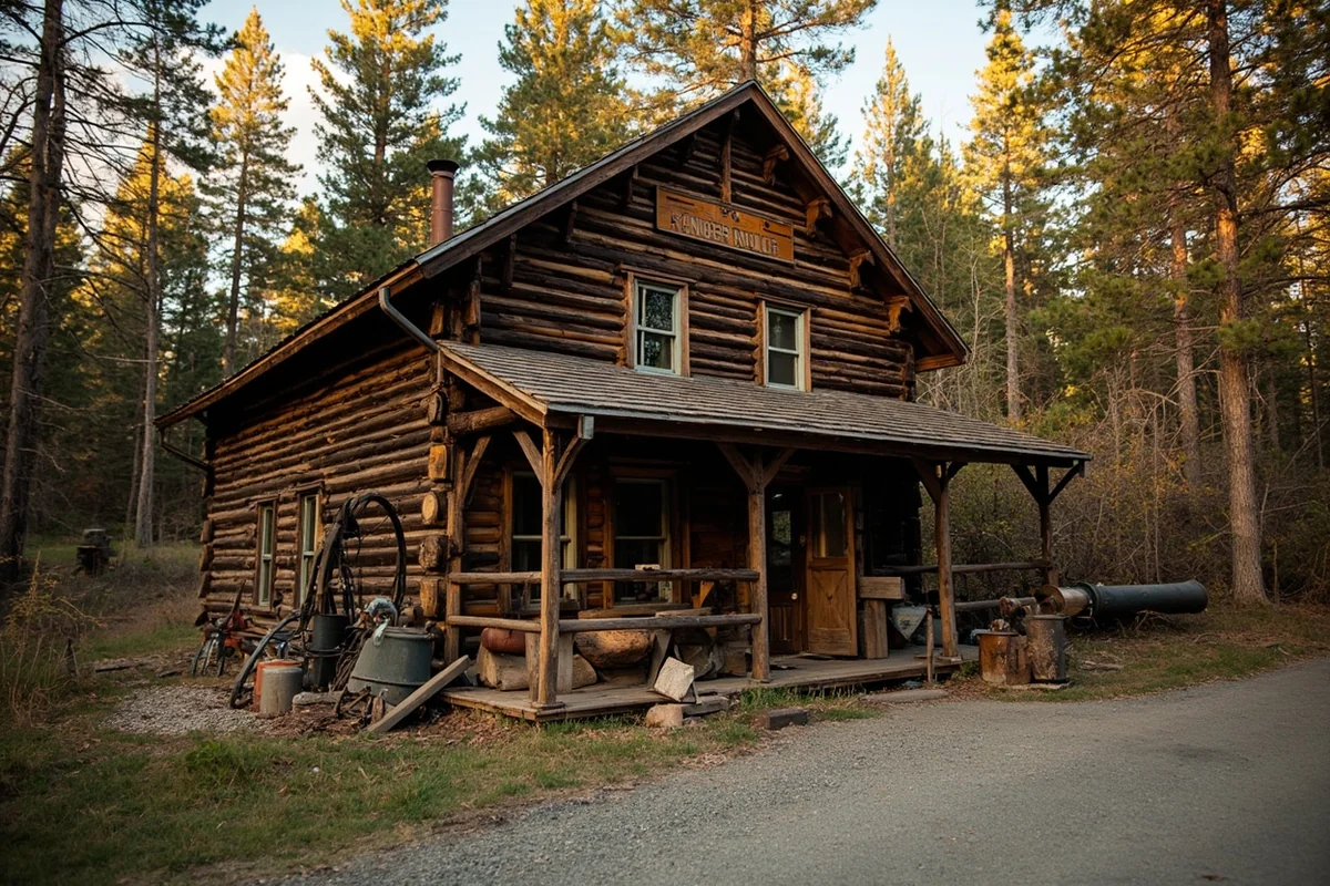 Historic Forest Service ranger station exhibit building at Fort Missoula Museum grounds