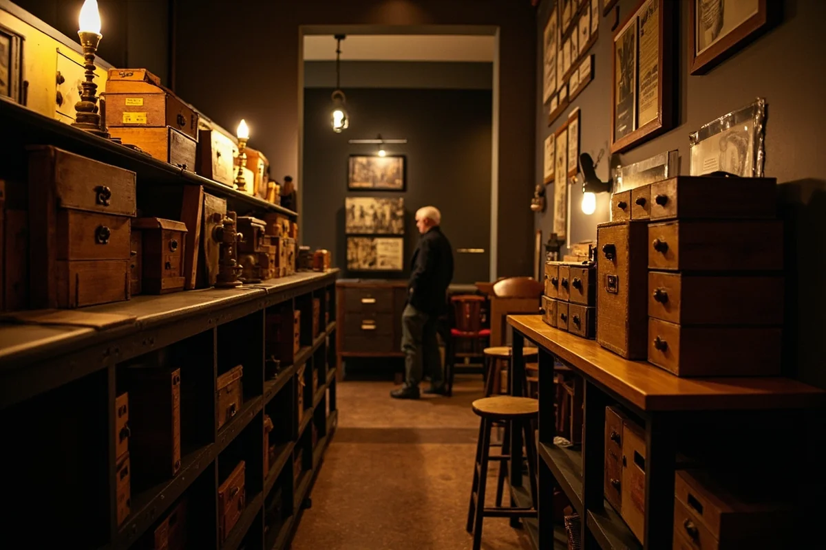 Historic photo archive research room inside Gallatin History Museum in Bozeman, Montana