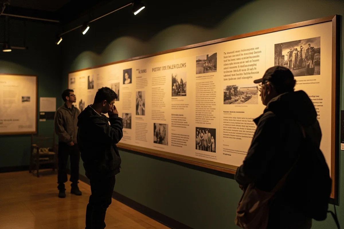 Interpretive exhibit panel discussing Crow Nation history at Crazy Mountain Museum in Big Timber