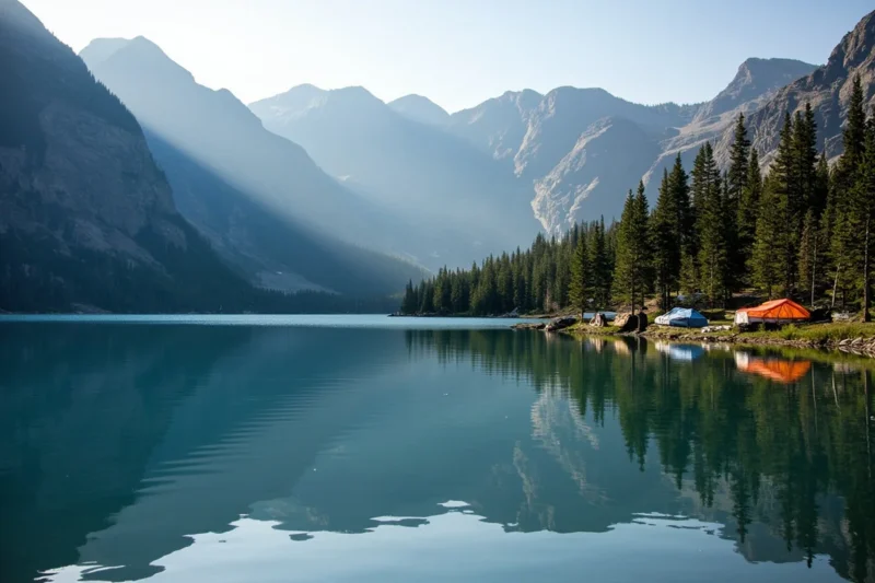 kintla lake in glacier national park with campsite 1 - Kintla Lake, Montana: Glacier's Most Remote Lake Guide