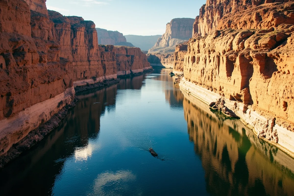 Limestone canyon walls along the Jefferson River Canyon near Cardwell, Montana