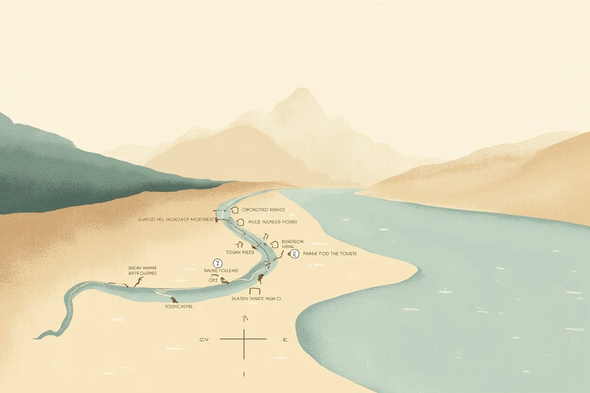 Map illustration showing the Yellowstone River's path from Wyoming through Montana to North Dakota