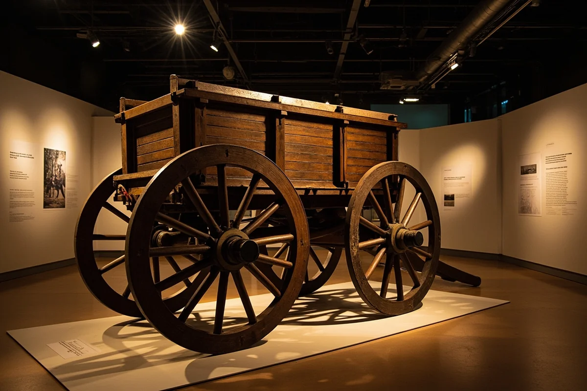 Metis red river cart on display at Central Montana Museum in Lewistown, Montana