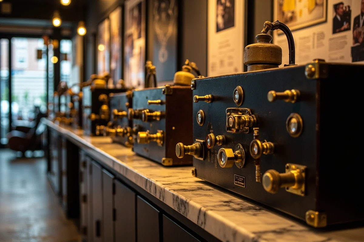 Original 1911 filter equipment and marble-topped cabinets on display inside WaterWorks Art Museum