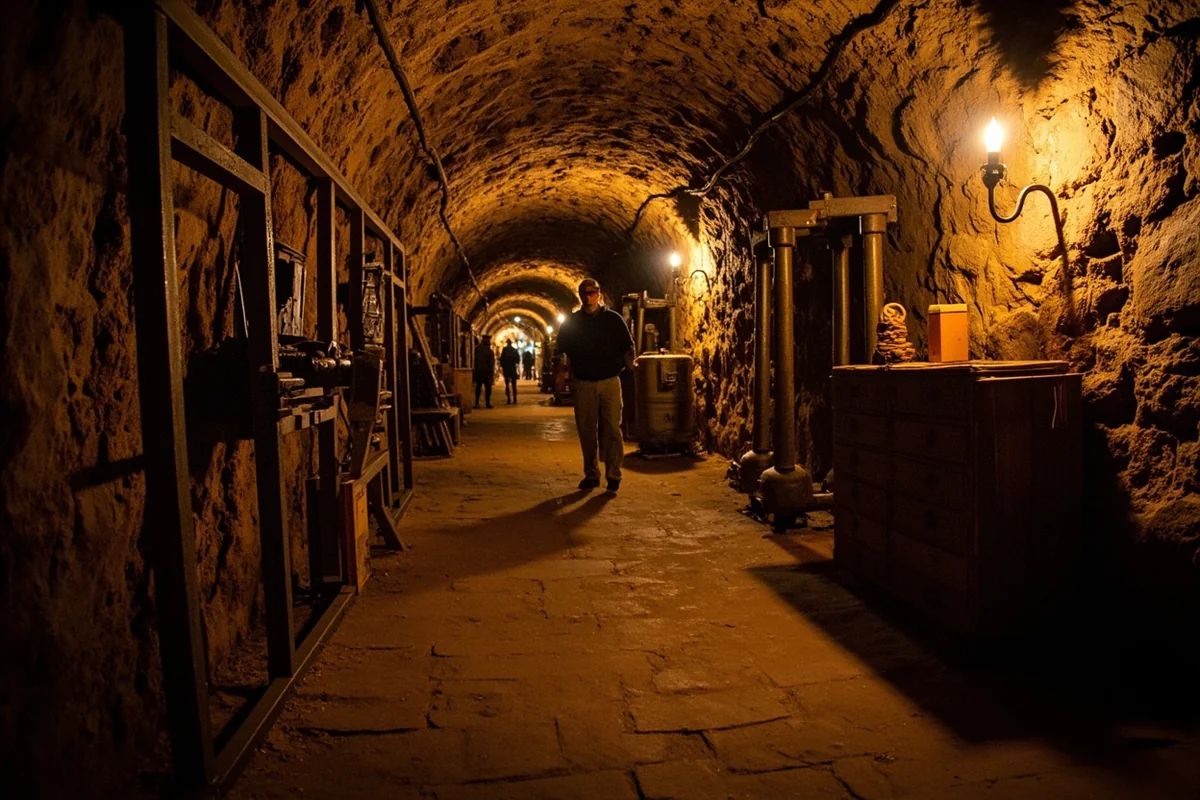 Recreated underground mining tunnel exhibit at Granite County Museum in Philipsburg, Montana