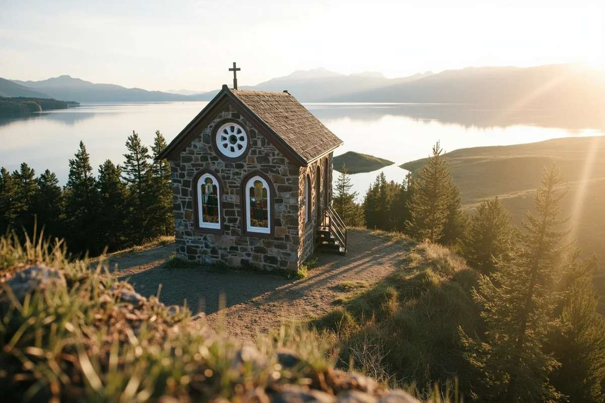 St. Timothy's Chapel on a hillside above Georgetown Lake