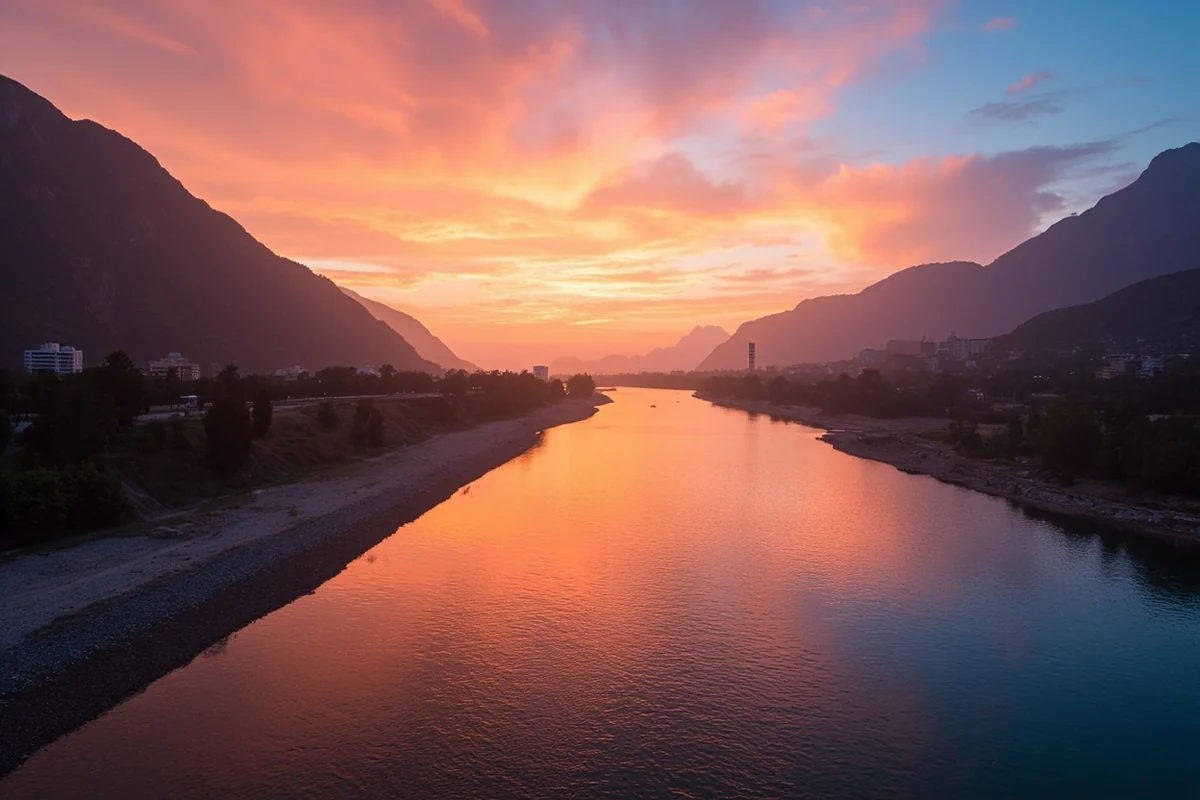 Sunset over the Jefferson River valley near the Tobacco Root Mountains in Montana