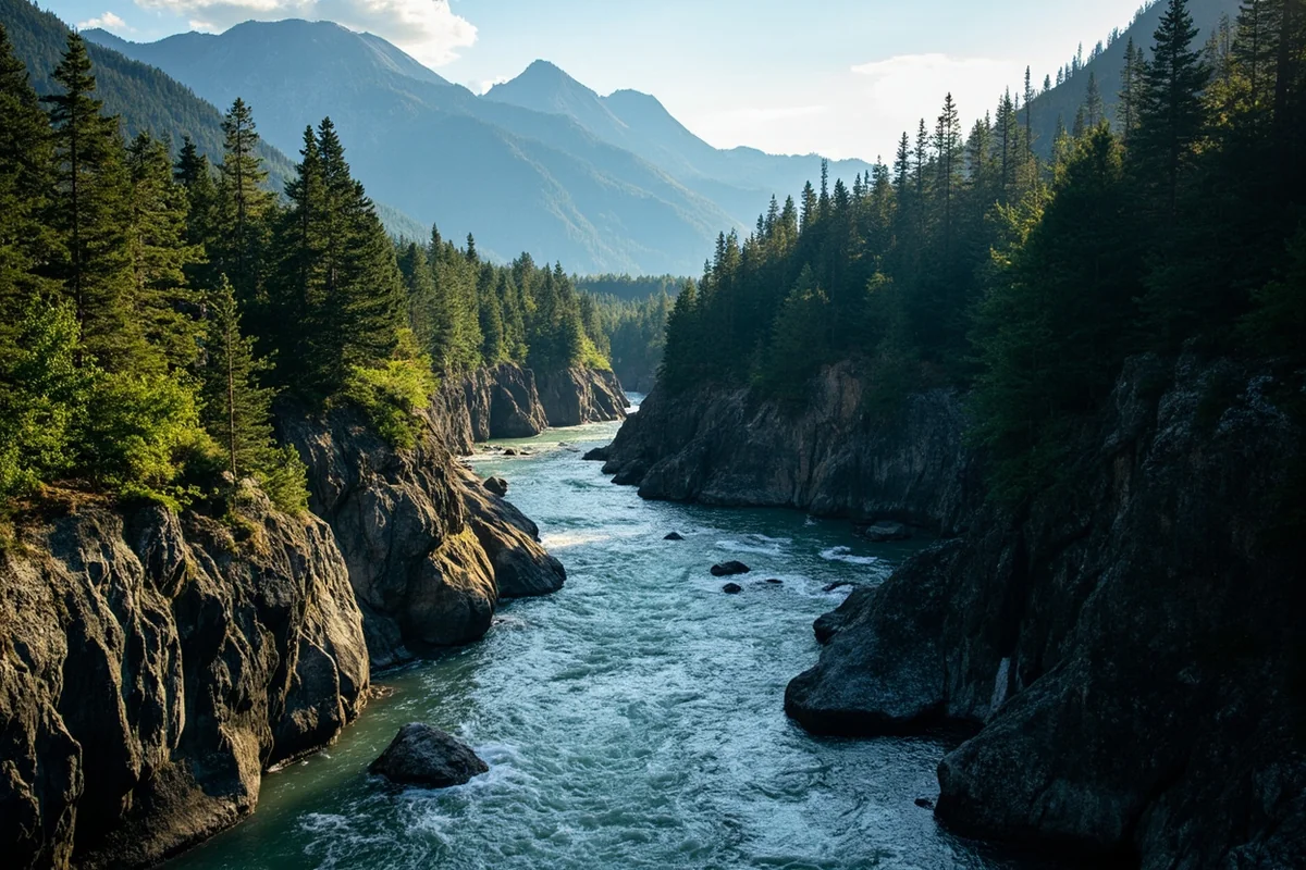 The Gallatin River canyon carved between the Madison and Gallatin mountain ranges in Montana