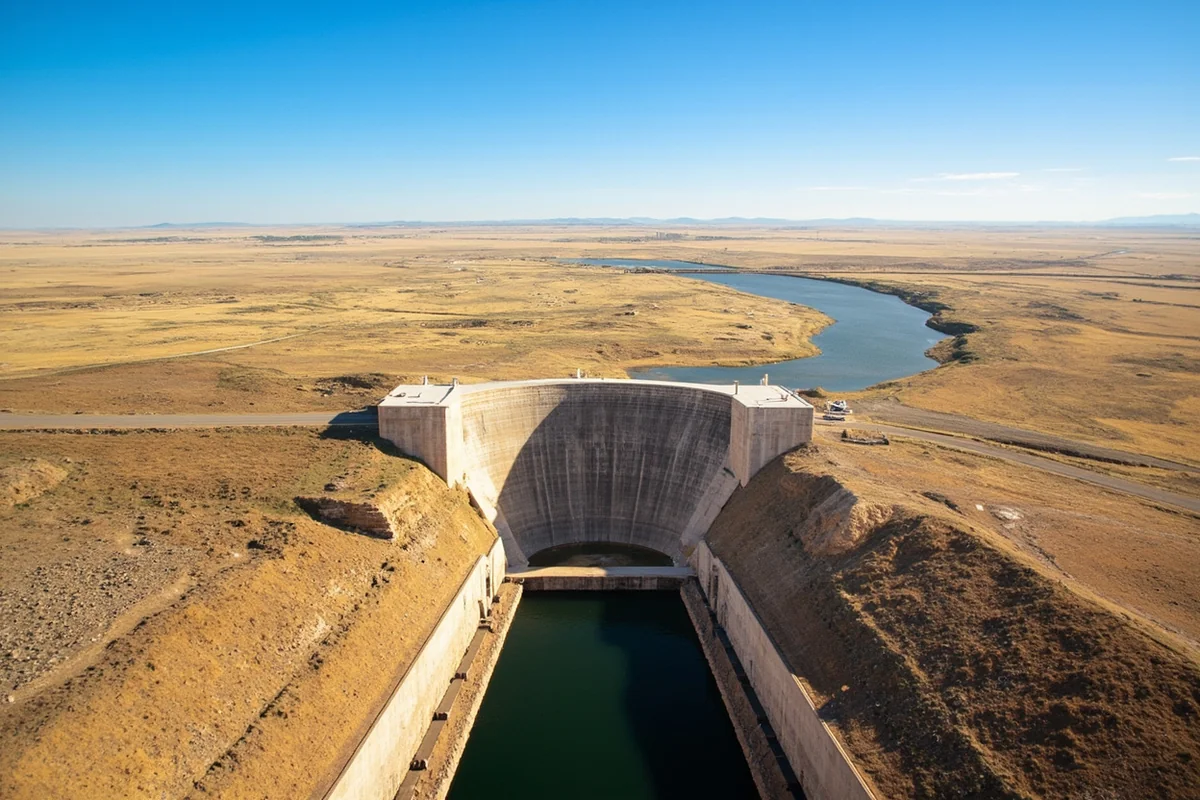 Tiber Dam on the Marias River at Lake Elwell Montana