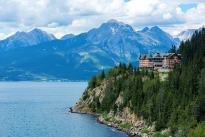 upper waterton lake with the prince of wales hotel 1 - Waterton Lake, Montana: Crossing Into Canada's Peace Park